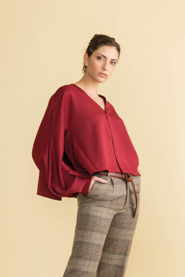 cardigan destrutturato ampia manica con pieghe