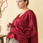 cardigan destrutturato ampia manica con pieghe