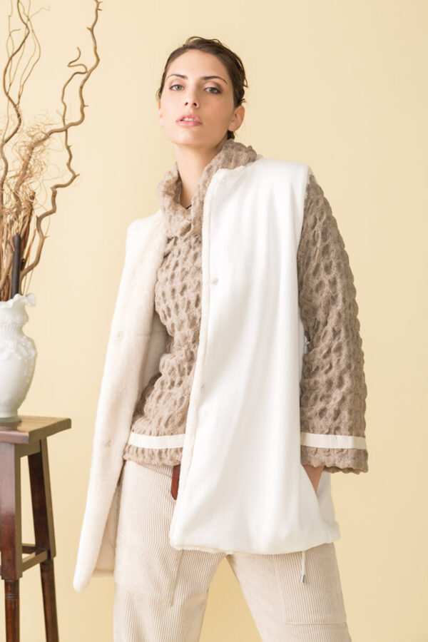 gilet invernale con pelo ecologico giotta