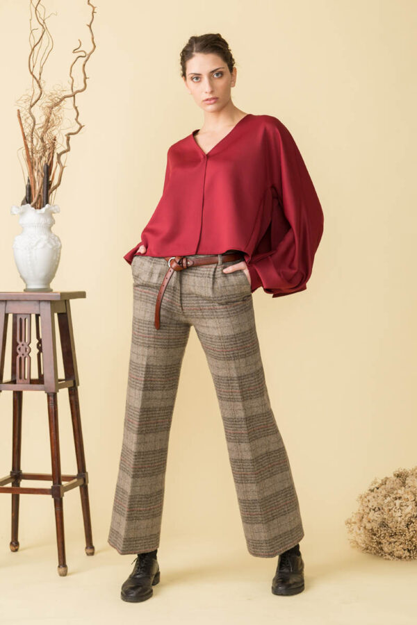 cardigan destrutturato ampia manica con pieghe 