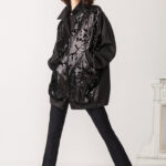 bomber donna con paillettes tessuto tecnico