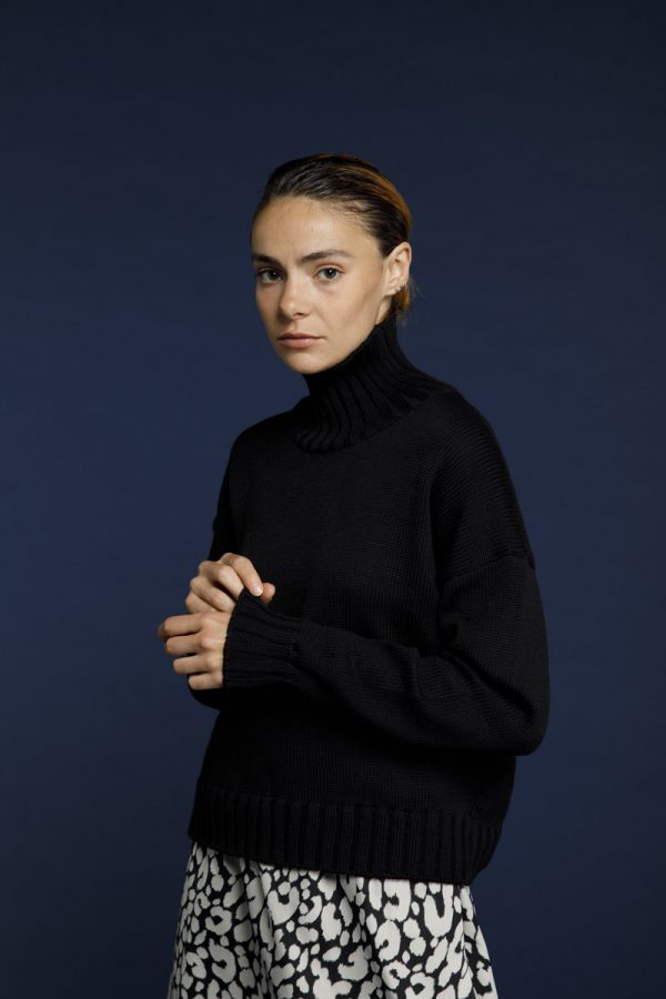 maglia in lana merino a collo alto giottalab