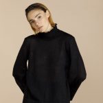 maglia morbida melange a collo alto e maniche ampie giottalab