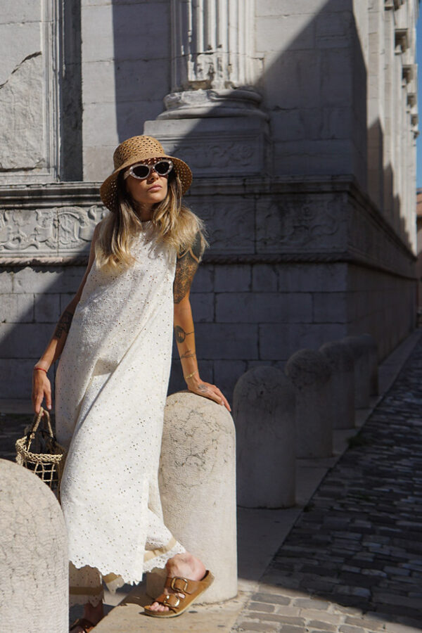 vestito bianco leggero donna cerimonia primavera estate GiottaLab Rimini